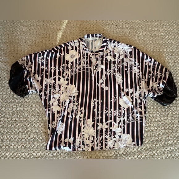 Floral Striped Women's Top - Picture 6 of 6